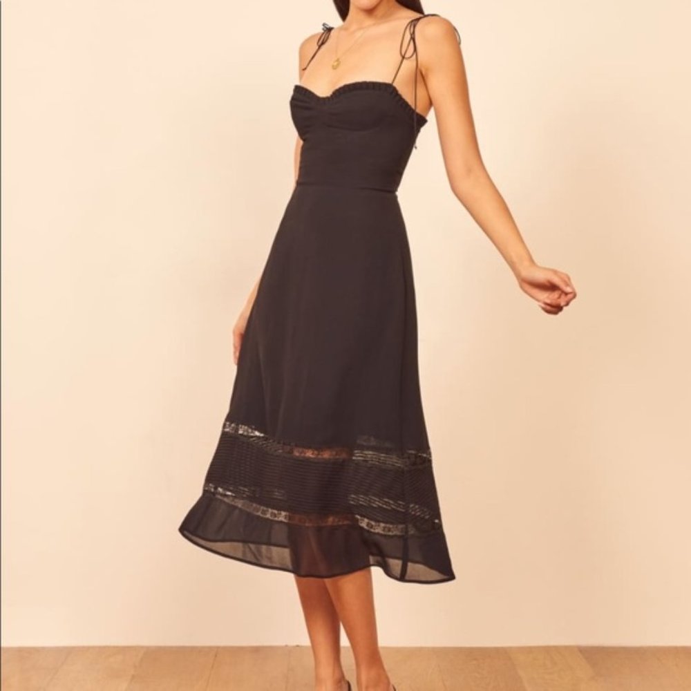 Reformation Ronan Dress Black Size 6